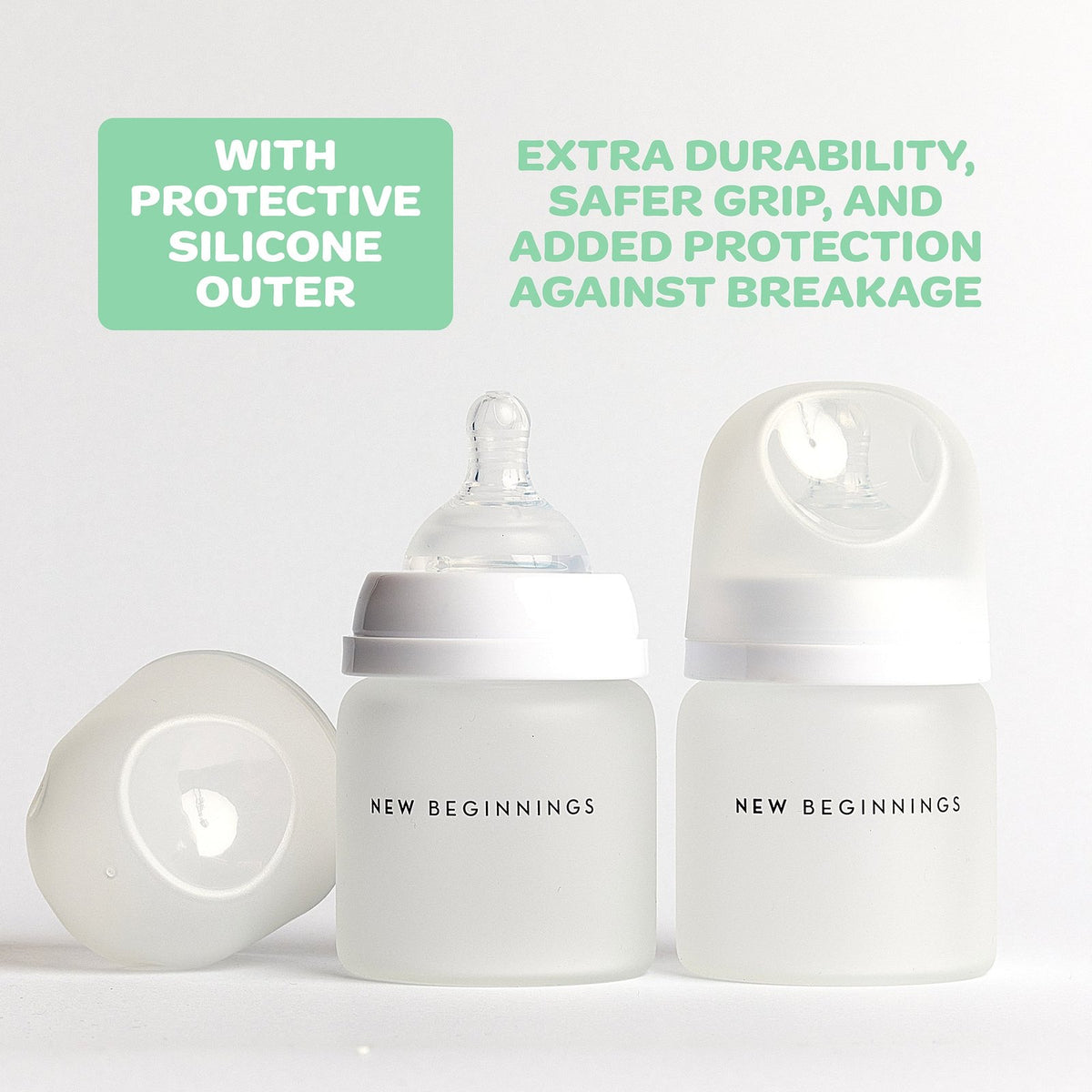 Glass Bottle with Silicone Outer - 120ml Twin