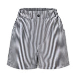 Short imprimé à rayures taille haute