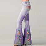 Pantalon large à imprimé floral ombré à la mode