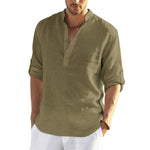 Chemise décontracté Hippie en Coton et Lin pour Hommes