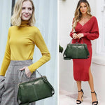 Sac à bandoulière rétro en cire d'huile de grande capacité