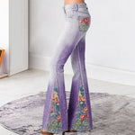 Pantalon large à imprimé floral ombré à la mode