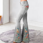 Pantalon large à imprimé floral ombré à la mode