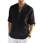 Chemise décontracté Hippie en Coton et Lin pour Hommes