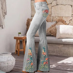 Pantalon large à imprimé floral ombré à la mode