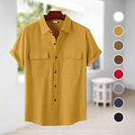 Chemise à manches courtes en lin pour homme