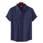 Chemise à manches courtes en lin pour homme