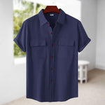 Chemise à manches courtes en lin pour homme