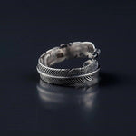 Bague Ouverte en Forme de Plume Vintage