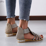 Sandales d'été avec Strass Chic pour Femmes