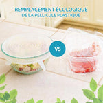 Couvercle Alimentaire en Silicone Extensible, Kit de 6 Pièces