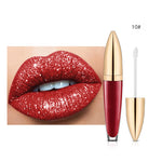 Rouge à lèvres longue durée brillant diamant 18 couleurs