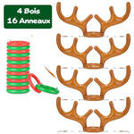 Jeu de Lancer de Bagues en Bois de Renne de Noël