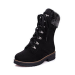 Ciaovie™ Bottes Mi-Mollet en Daim à Lacets Hiver