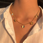 Collier Pendentif Papillon Vintage