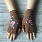 Gants chauds brodés