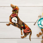Assiette Plate Chien Teckel en Bois