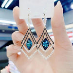 Boucles D'oreilles Créoles Losanges Carrées Pour Femmes