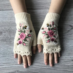 Gants chauds brodés