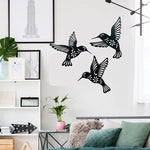 🐦Lot de 3 décorations murales en métal Colibri