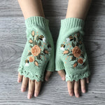 Gants chauds brodés