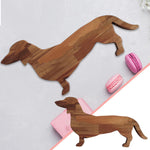 Assiette Plate Chien Teckel en Bois