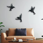 🐦Lot de 3 décorations murales en métal Colibri