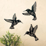 🐦Lot de 3 décorations murales en métal Colibri