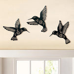 🐦Lot de 3 décorations murales en métal Colibri