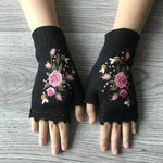 Gants chauds brodés