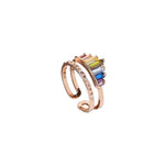 Bague en Micro Diamant Arc-En-Ciel