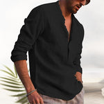 Chemise en lin col V