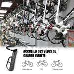 Support De Rangement Pour Bicyclettes Ajustable Suspension À Mur Vertical