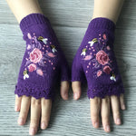 Gants chauds brodés
