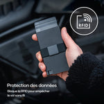 Porte-cartes en aluminium pour homme