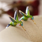 Boucles d'Oreilles en Forme de Colibri Délicates