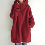 Sweat zippé à Capuche Long Plus en Molleton