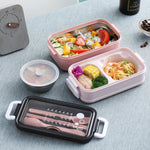 Boîte à lunch portable à trois empilables