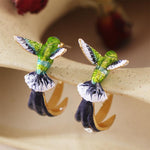 Boucles d'Oreilles en Forme de Colibri Délicates