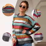 Ciaovie™ Pull Ras du Cou à Rayures Mode Automne pour Femmes