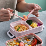 Boîte à lunch portable à trois empilables