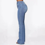 Ciaovie ™ Jean Délavé à Taille Haute pour Femmes