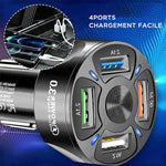 Port de charge rapide 4-EN-1 pour voiture
