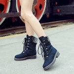 Ciaovie™ Bottes Mi-Mollet en Daim à Lacets Hiver