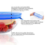 Couvercle Alimentaire en Silicone Extensible, Kit de 6 Pièces
