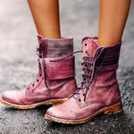 Ciaovie™ Bottes Martin Rétro à Lacets