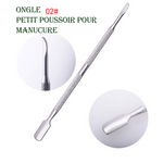 Bi-tête Poussoir à Cuticules en Acier Inoxydable