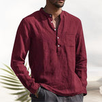 Chemise en lin col V