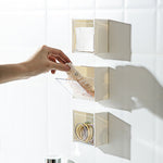 Boîte de rangement transparente anti-poussière fixée au mur