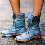 Ciaovie™ Bottes Martin Rétro à Lacets